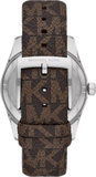 Michael Kors Lexington Silver Dial Brown Leather Strap Watch For Women - MK4745 Authentic Buy Shop Now