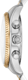 Michael Kors Lexington Chronograph Blue Dial Two Tone Steel Strap Watch For Women - MK7218 Authentic Buy Shop Now