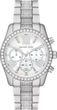 Michael Kors Lexington Chronograph White Dial Silver Steel Strap Watch For Women - MK7243 Authentic Buy Shop Now