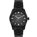 Michael Kors Lexington Lux Black Dial Black Steel Strap Watch For Women - MK7442 Authentic Buy Shop Now