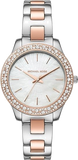 Michael Kors Liliane Quartz Mother of Pearl White Dial Two Tone Steel Strap Watch For Women - MK1048 Authentic Buy Shop Now