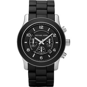 Michael Kors Runway Black Dial Black Rubber Strap Watch for Men - MK8107 Authentic Buy Shop Now