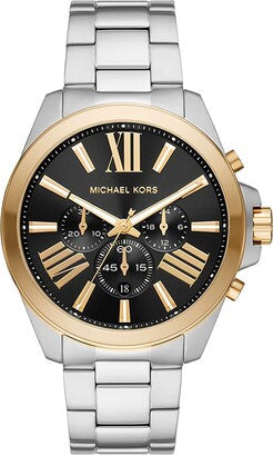 Michael Kors Wren Chronograph Black Dial Silver Steel Strap Watch For Men - MK8880 Authentic Buy Shop Now