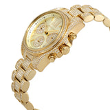 Michael Kors Mini Bradshaw Crystals Gold Dial Gold Steel Strap Watch For Women - MK6494 Authentic Buy Shop Now
