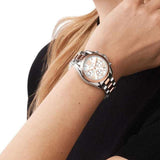 Michael Kors Bradshaw Chronograph White Dial Two Tone Steel Strap Watch For Women - MK7258 Authentic Buy Shop Now