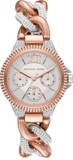 Michael Kors Camille Pavé Chronograph Silver Dial Two Tone Steel Strap Watch for Women - MK6843 Authentic Buy Shop Now