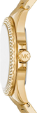 Michael Kors Everest Three-Hand Mother of Pearl White Dial Gold Steel Strap Watch For Women - MK7363 Authentic Buy Shop Now