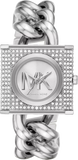 Michael Kors Chain Lock Pave Silver Dial Silver Steel Strap Watch For Women - MK4718 Authentic Buy Shop Now