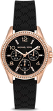 Michael Kors Mini Pilot Black Dial Black Silicone Strap Watch For Women - MK7373 Authentic Buy Shop Now