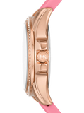 Michael Kors Mini Pilot Quartz Rose Gold Dial Pink Silicone Strap Watch For Women - MK7375 Authentic Buy Shop Now