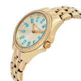 Michael Kors Mini Pilot Quartz Gold Dial Gold Steel Strap Watch For Women - MK7366 Authentic Buy Shop Now