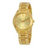 Michael Kors Mini Runway Slim Gold Dial Gold Steel Strap Watch for Women - MK3512 Authentic Buy Shop Now
