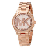 Michael Kors Slim Runway Rose Gold Dial Rose Gold Steel Strap Watch for Women - MK3549 Authentic Buy Shop Now