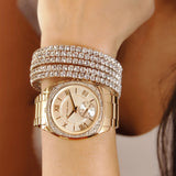 Michael Kors Byrn Quartz Gold Dial Gold Steel Strap Watch For Women - MK6134 Authentic Buy Shop Now