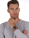 Michael Kors Slim Runway Quartz Black Dial Grey Steel Strap Watch For Men - MK1044 Authentic Buy Shop Now