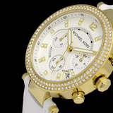 Michael Kors Parker White Dial with Diamonds White Leather Strap Watch for Women - MK2290 Authentic Buy Shop Now