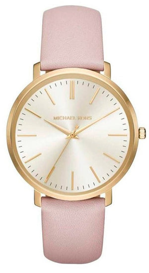 Michael Kors Jaryn Quartz Gold Dial Pink Leather Strap Watch For Women - MK2471 Authentic Buy Shop Now