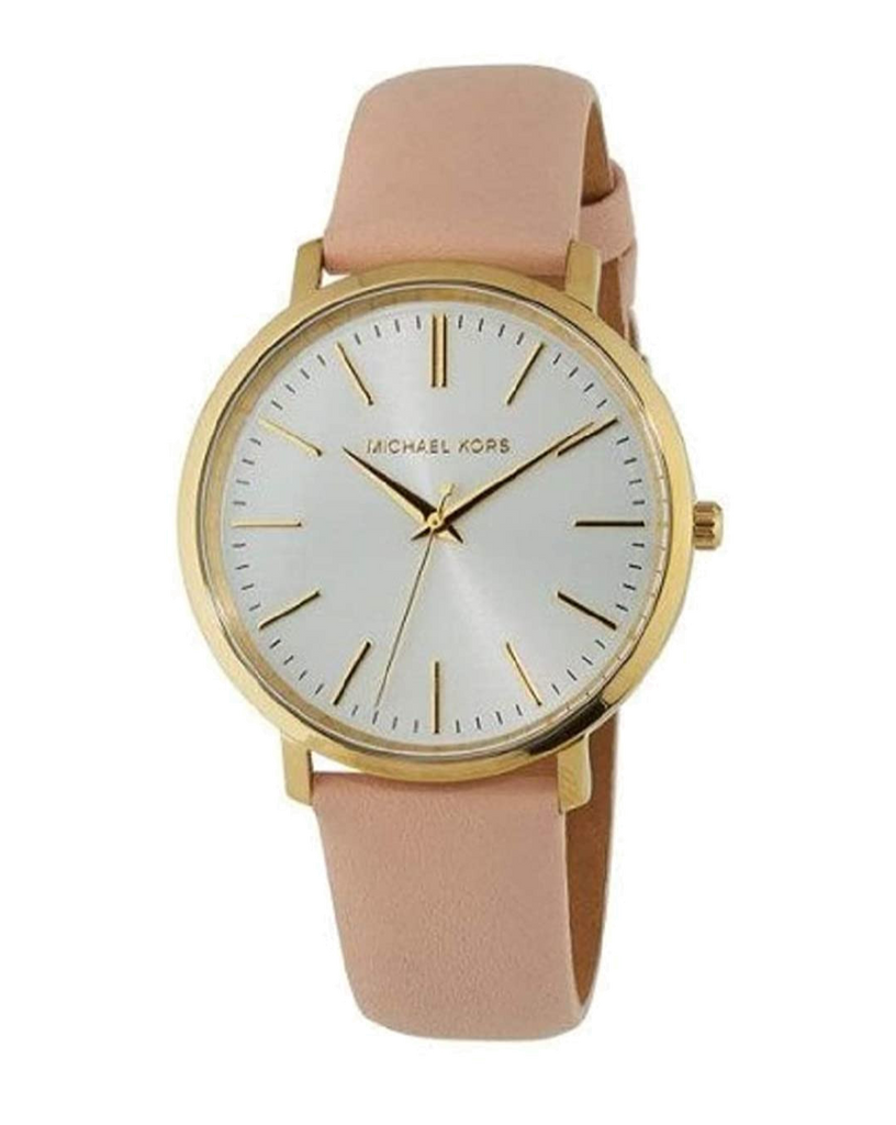 Michael Kors Jaryn Quartz Gold Dial Pink Leather Strap Watch For Women - MK2471 Authentic Buy Shop Now