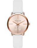 Michael Kors Portia Rose Gold Dial White Leather Strap Watch For Women - MK2660 Authentic Buy Shop Now