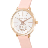 Michael Kors Petite Portia Silver Dial Pink Rubber Strap Watch For Women - MK2735 Authentic Buy Shop Now