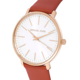 Michael Kors Pyper Quartz Silver Dial Brown Leather Watch For Women - MK2740 Authentic Buy Shop Now