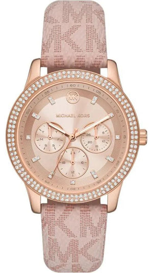 Michael Kors Tibby Multifunction Rose Gold Dial Pink Leather Strap Watch For Women - MK2955 Authentic Buy Shop Now