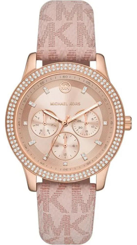 Michael Kors Tibby Multifunction Rose Gold Dial Pink Leather Strap Watch For Women - MK2955 Authentic Buy Shop Now