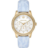 Michael Kors Tibby Multifunction White Dial Blue Leather Strap Watch For Women - MK2965 Authentic Buy Shop Now