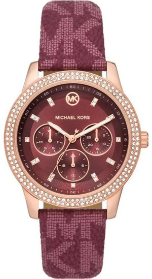 Michael Kors Tibby Multifunction Red Dial Red Leather Strap Watch For Women - MK2967 Authentic Buy Shop Now