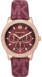Michael Kors Tibby Multifunction Red Dial Red Leather Strap Watch For Women - MK2967 Authentic Buy Shop Now