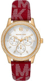 Michael Kors Tibby Multifunction Silver Dial Red Leather Strap Watch For Women - MK2975 Authentic Buy Shop Now