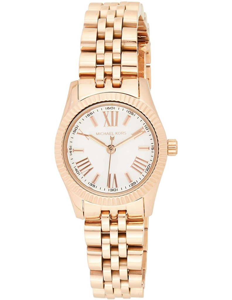 Michael Kors Lexington Quartz White Dial Rose Gold Steel Strap Watch For Women - MK3230 Authentic Buy Shop Now