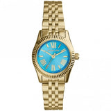 Michael Kors Lexington Quartz Blue Dial Gold Steel Strap Watch For Women - MK3271 Authentic Buy Shop Now