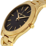 Michael Kors Runway Black Dial Gold Steel Strap Watch for Women - MK3478 Authentic Buy Shop Now