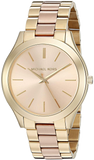 Michael Kors Slim Runway Pink Dial Two Tone Steel Strap Watch for Women - MK3493 Authentic Buy Shop Now