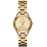 Michael Kors Mini Runway Slim Gold Dial Gold Steel Strap Watch for Women - MK3512 Authentic Buy Shop Now
