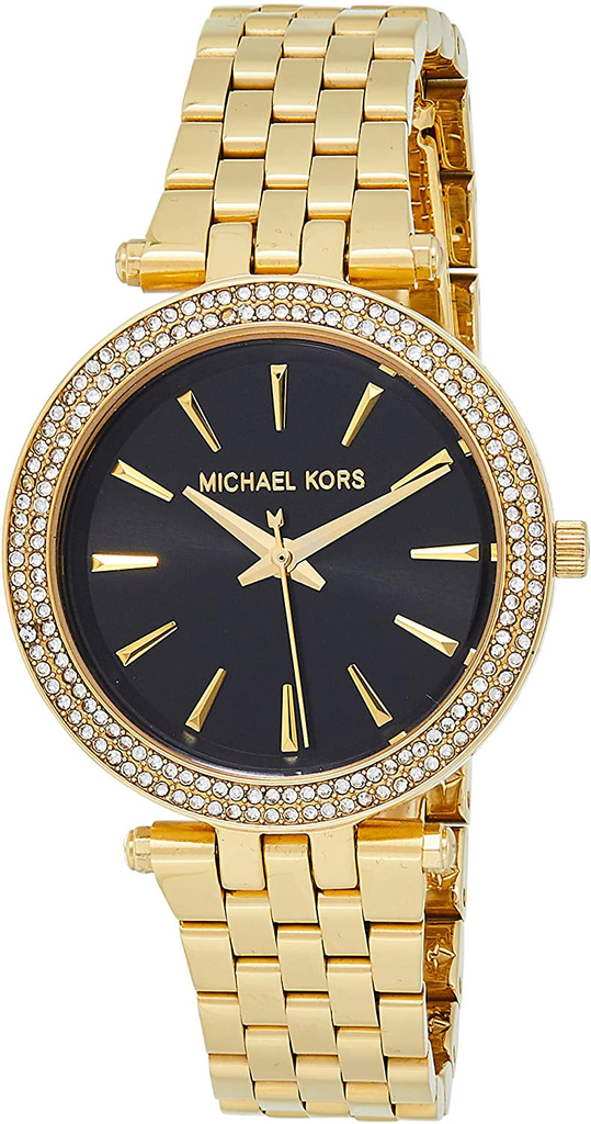 Michael Kors Mini Darci Quartz Black Dial Gold Steel Strap Watch For Women - MK3738 Authentic Buy Shop Now