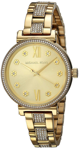 Michael Kors Sofie Quartz Gold Dial Gold Steel Strap Watch For Women - MK3881 Authentic Buy Shop Now