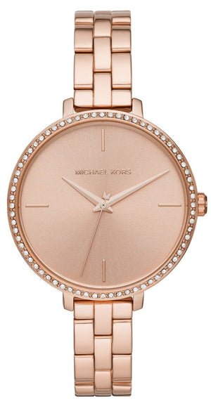 Michael Kors Charley Three-Hand Analog Rose Gold Dial Rose Gold Steel Strap Watch for Women - MK4400 Authentic Buy Shop Now