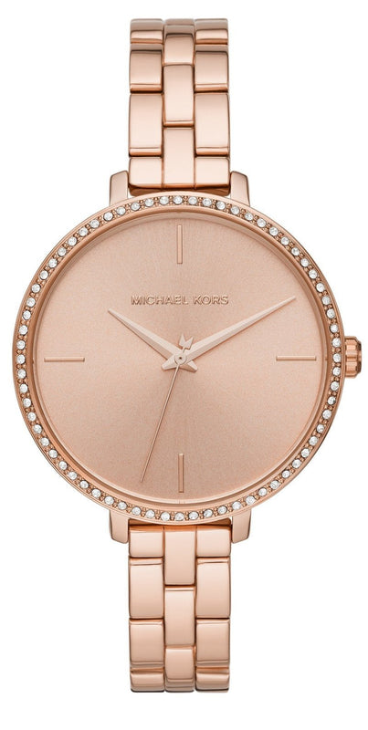Michael Kors Charley Three-Hand Analog Rose Gold Dial Rose Gold Steel Strap Watch for Women - MK4400 Authentic Buy Shop Now