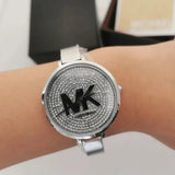 Michael Kors Charley Quartz Crystals Silver Dial Silver Steel Strap Watch For Women - MK4432 Authentic Buy Shop Now