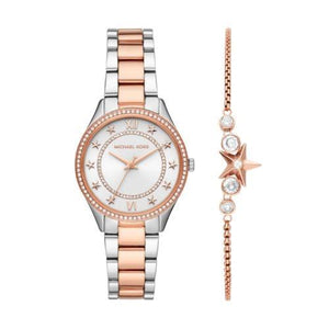 Michael Kors Lauryn Quartz White Dial Two Tone Steel Strap Watch for Women - MK4489 Authentic Buy Shop Now