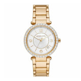 Michael Kors Parker Mother of Pearl White Dial Gold Steel Strap Watch For Women - MK4693 Authentic Buy Shop Now