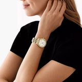 Michael Kors Mini Camille Chronograph White Dial Rose Gold Steel Strap Watch For Women - MK6844 Authentic Buy Shop Now