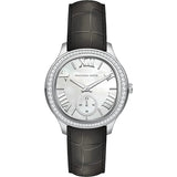 Michael Kors Sage Three-Hand Mother of Pearl White Dial Black Leather Strap Watch for Women - MK4821 Authentic Buy Shop Now