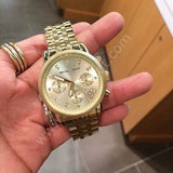 Michael Kors Ritz Chronograph Gold Dial Gold Steel Strap Watch for Women - MK5676 Authentic Buy Shop Now