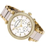 Michael Kors Parker Chronograph Silver Dial Two Tone Steel Strap Watch For Women - MK5687 Authentic Buy Shop Now