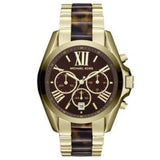 Michael Kors Bradshaw Chronograph Brown Dial Two Tone Steel Strap Watch For Women - MK5696 Authentic Buy Shop Now