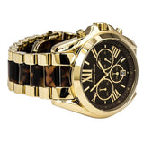 Michael Kors Bradshaw Chronograph Brown Dial Two Tone Steel Strap Watch For Women - MK5696 Authentic Buy Shop Now