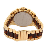 Michael Kors Bradshaw Chronograph Brown Dial Two Tone Steel Strap Watch For Women - MK5696 Authentic Buy Shop Now
